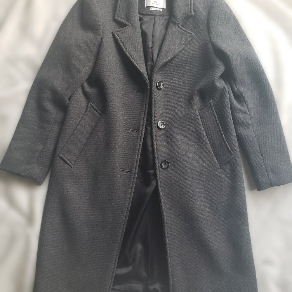 Abercrombie & Fitch Wool-blend Dad coat Size XS Petite Charcoal Grey